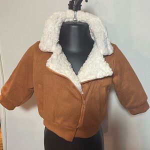Baby SHEIN Tan Sherpa-Lined Jacket Size 3-6 Months